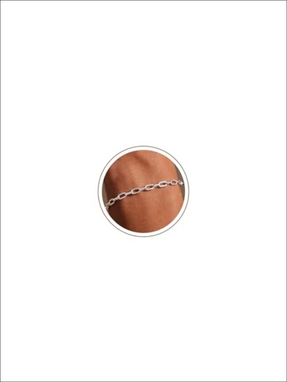 925 Sterling Silver Paperclip Bracelet 3MM Minimalist Chain